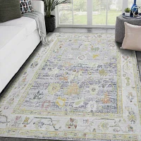 Amer Rugs Century Bay Bordered Loomed Washable Indoor Rectangular Area Rug