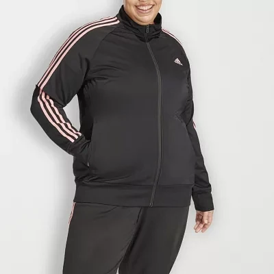 adidas Essentials Warm-Up Tricot Slim 3 Stripes Track Jacket (Plus Size)