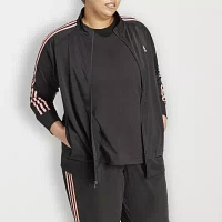 adidas Essentials Warm-Up Tricot Slim 3 Stripes Track Jacket (Plus Size)