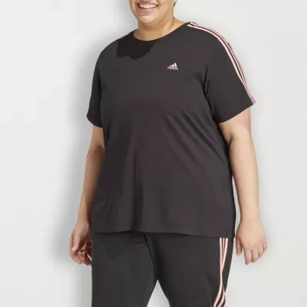 adidas Essentials 3 Stripes Tee (Plus Size)