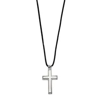 Mens Stainless Steel Cross Pendant Necklace