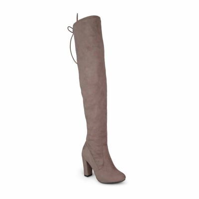 Journee Collection Womens Wide Calf Stacked Heel Over the Knee Boots