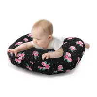 The Peanutshell Black Floral Nursing Pillows