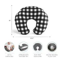 The Peanutshell Black & White Buffalo Plaid Nursing Pillows