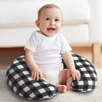 The Peanutshell Black & White Buffalo Plaid Nursing Pillows