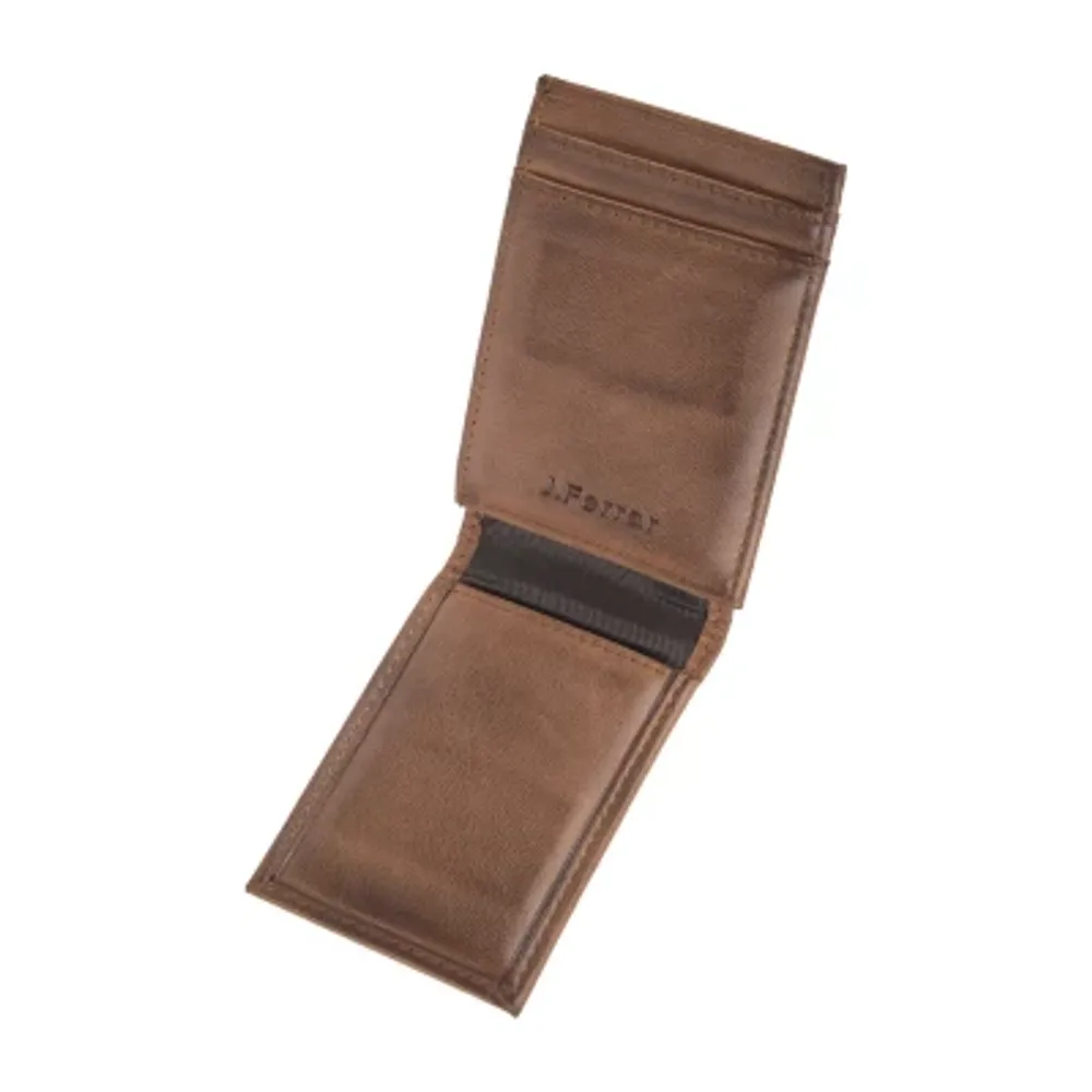 J. Ferrar Mens Magnetic RFID Blocking Bifold Wallet