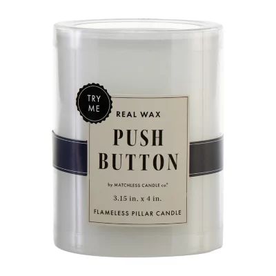 White Push Button Pillar LED Candle Collection