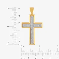 G-H / I1) Mens 1/2 CT. T.W. Lab Grown White Diamond Stainless Steel Cross Pendant Necklace