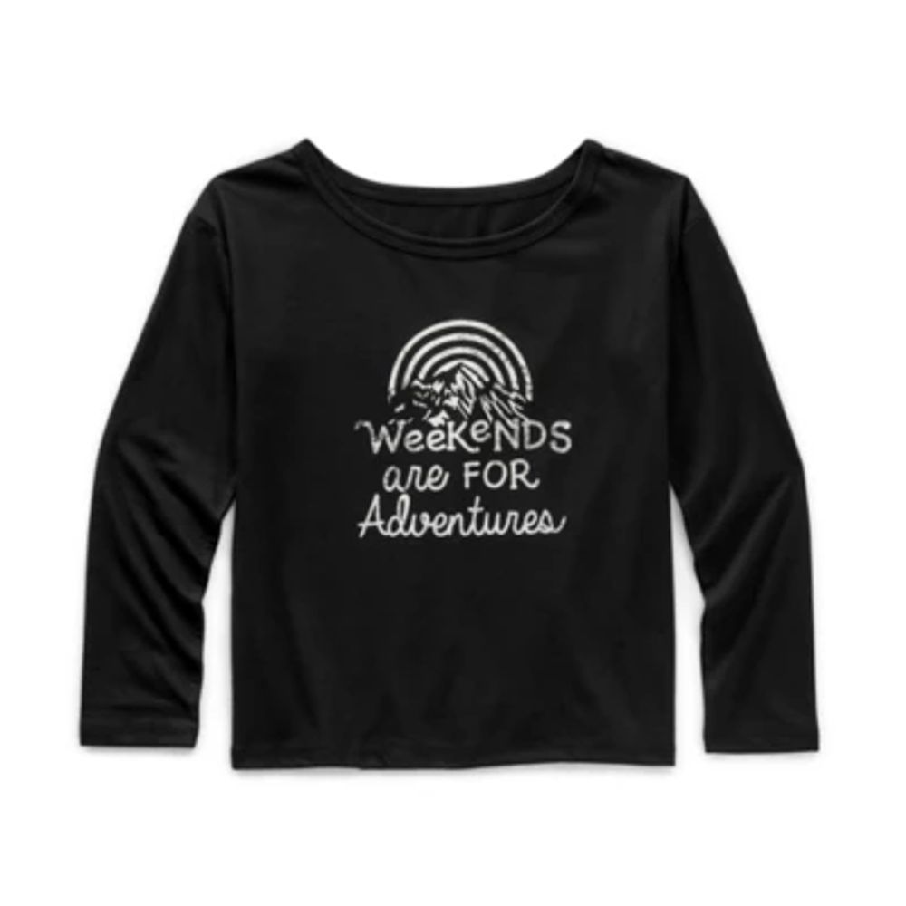 Thereabouts Little & Big Girls Adaptive Round Neck Long Sleeve Graphic T-Shirt