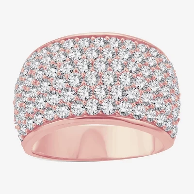 (H-I / I1) Womens 3 CT. T.W. Lab Grown White Diamond 10K Rose Gold Anniversary Band