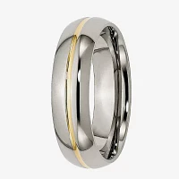 Mens 6mm Titanium & Ion-Plated Wedding Band