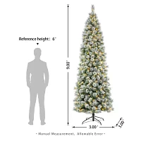 Glitzhome 9 Ft Pre-Lit Pencil Pine Christmas Tree