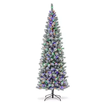 Glitzhome 9 Ft Pre-Lit Pencil Pine Christmas Tree