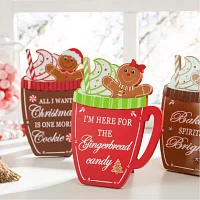 Glitzhome 3-pc Gingerbread Man Mug Wooden Christmas Tabletop Decor