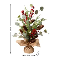 Glitzhome Floral Christmas Tabletop Tree