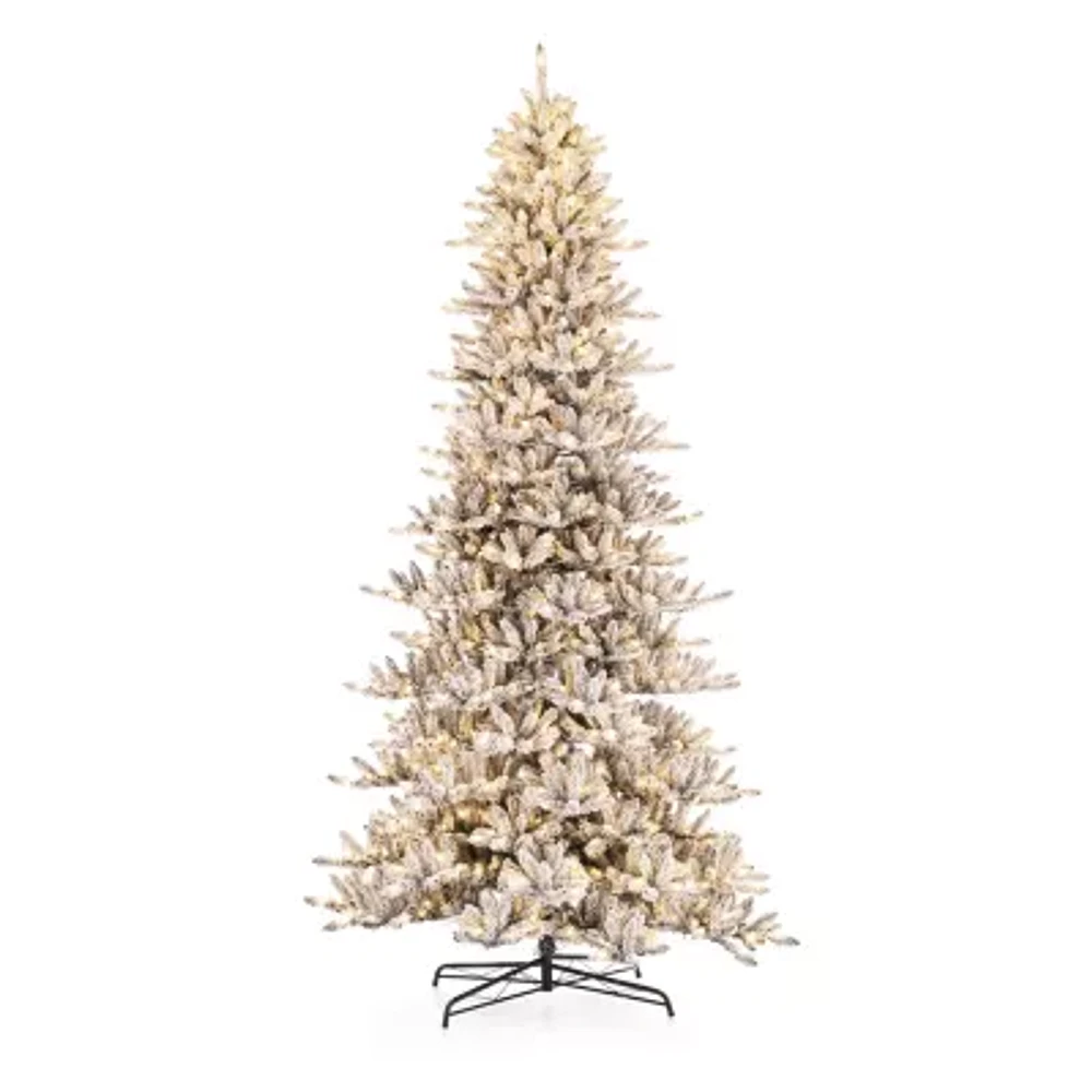 Glitzhome 11 Ft Flocked Slim Fir Christmas Tree