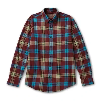 St. John's Bay Mens Easy-on + Easy-off Seated Wear Adaptive Classic Fit Long Sleeve Flannel Shirt