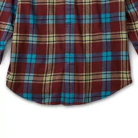 St. John's Bay Mens Easy-on + Easy-off Seated Wear Adaptive Classic Fit Long Sleeve Flannel Shirt