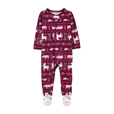 Carter's Baby Girls Footed Long Sleeve One Piece Pajama