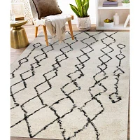 Amer Rugs Aspen Clara Geometric Shag Washable Indoor Rectangular Runner