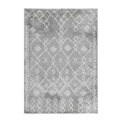 Amer Rugs Aspen Belen Geometric Shag Washable Indoor Rectangular Runner