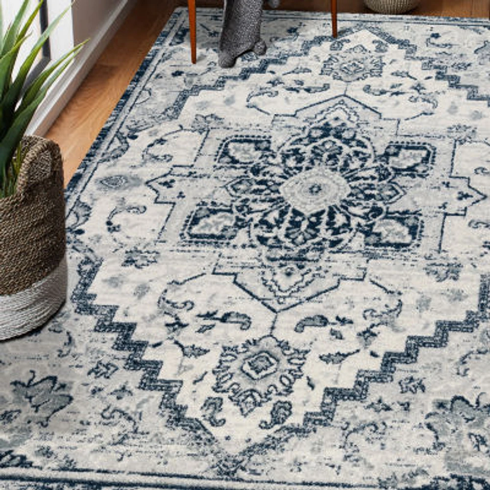 Amer Rugs Alexandria Yana Medallion Loomed Washable Indoor Rectangular Runner