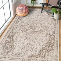 Amer Rugs Alpine Imara Medallion Loomed Washable Indoor Rectangular Area Rug