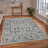 Amer Rugs Alpine Fany Bordered Loomed Washable Indoor Rectangular Area Rug