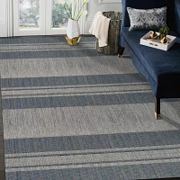 Amer Rugs Maryland Blessy Stripe Loomed Indoor Outdoor Rectangular Area Rug