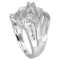 Love Lives Forever Womens 1/2 CT. T.W. Natural White Diamond 10K Gold 3-Stone Engagement Ring