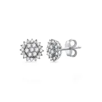 Diamond Blossom 1/2 CT. T.W. Natural White Diamond 10K Gold 8.9mm Stud Earrings