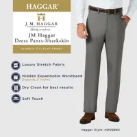 J.M Haggar® Mens Classic Fit Flat Front Sharkskin Dress Pant