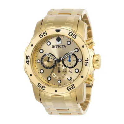 Invicta Pro Diver Mens Chronograph Gold Tone Stainless Steel Bracelet Watch 21924