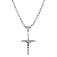 J.P. Army Men's Jewelry Stainless Steel Inch Link Cross Pendant Necklace
