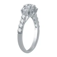 (H-I / I1) Womens 1 1/4 CT. T.W. Lab Grown White Diamond 10K Gold Round 3-Stone Engagement Ring