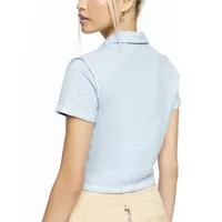 Forever 21 Juniors Womens Short Sleeve Regular Fit Button-Down Shirt