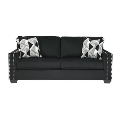 Signature Design by Ashley® Gleston Track-Arm Sofa in Onyx Black