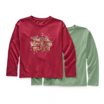 Thereabouts Little & Big Girls 2-pc. Round Neck Long Sleeve Graphic T-Shirt