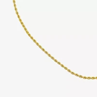 Made in Italy 18K Gold 20 Inch Hollow Rope Chain Necklace