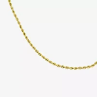 Made in Italy 18K Gold Inch Hollow Rope Chain Necklace