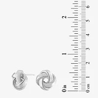 14K White Gold Love Knot Stud Earrings