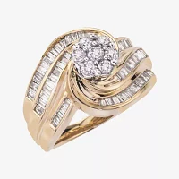 1 CT.T.W. Natural Diamond 10K Gold Swirl Ring