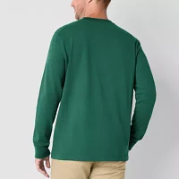 St. John's Bay Sueded Jersey Mens Crew Neck Long Sleeve Pocket T-Shirt