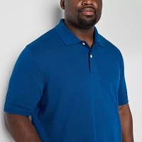 St. John's Bay Premium Stretch Big and Tall Mens Classic Fit Easy-on + Easy-off Adaptive Short Sleeve Polo Shirt