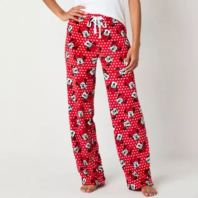 Disney Mjc Minnie Mouse Womens Juniors Microfleece Pajama Pants