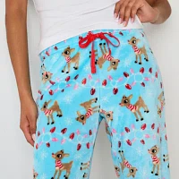 Rudolph The Red Nose Reindeer Womens Juniors Microfleece Pajama Pants