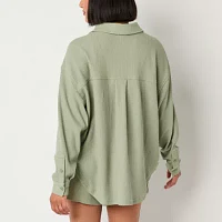 Arizona Body Womens Waffle Long Sleeve Pajama Top