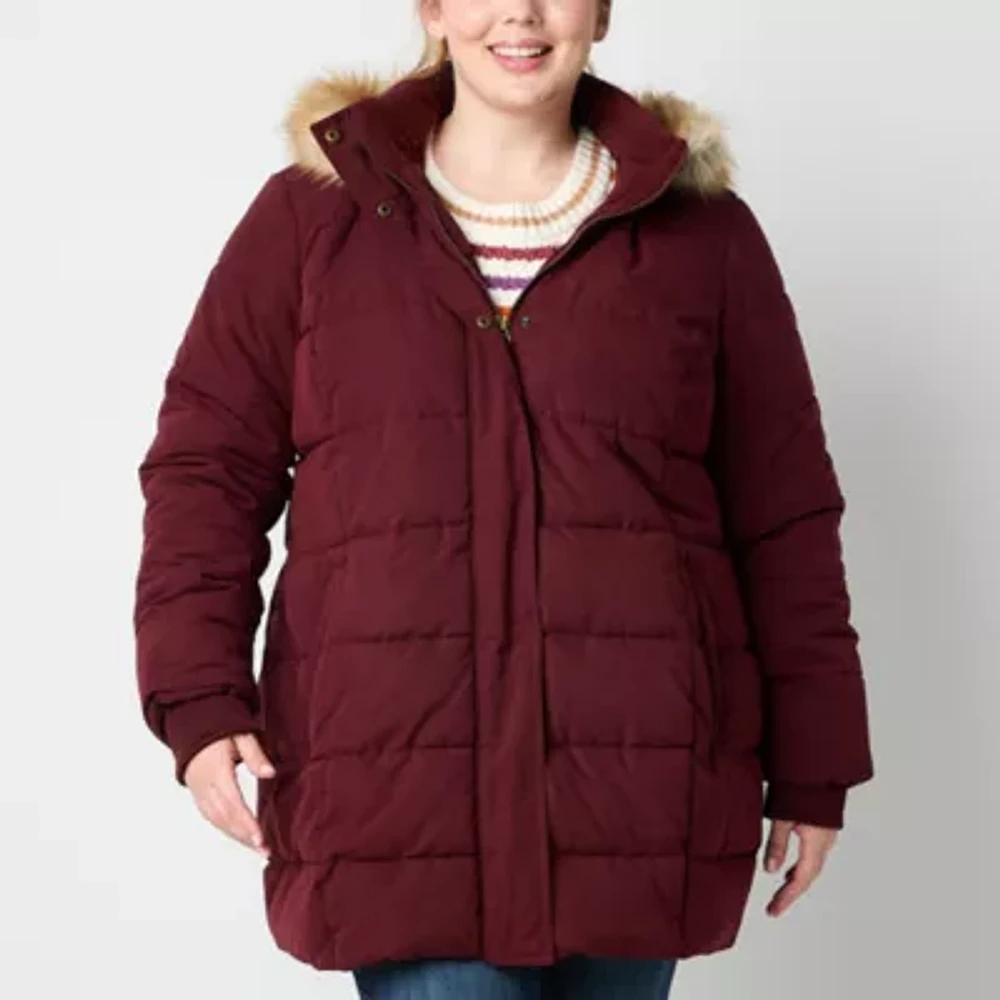 St. John's Bay Womens Plus Heavyweight Puffer Jacket