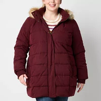 St. John's Bay Womens Plus Heavyweight Puffer Jacket