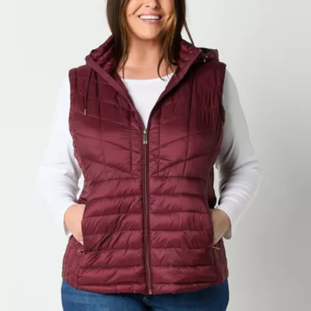 Liz Claiborne Packable Womens Puffer Vests Plus